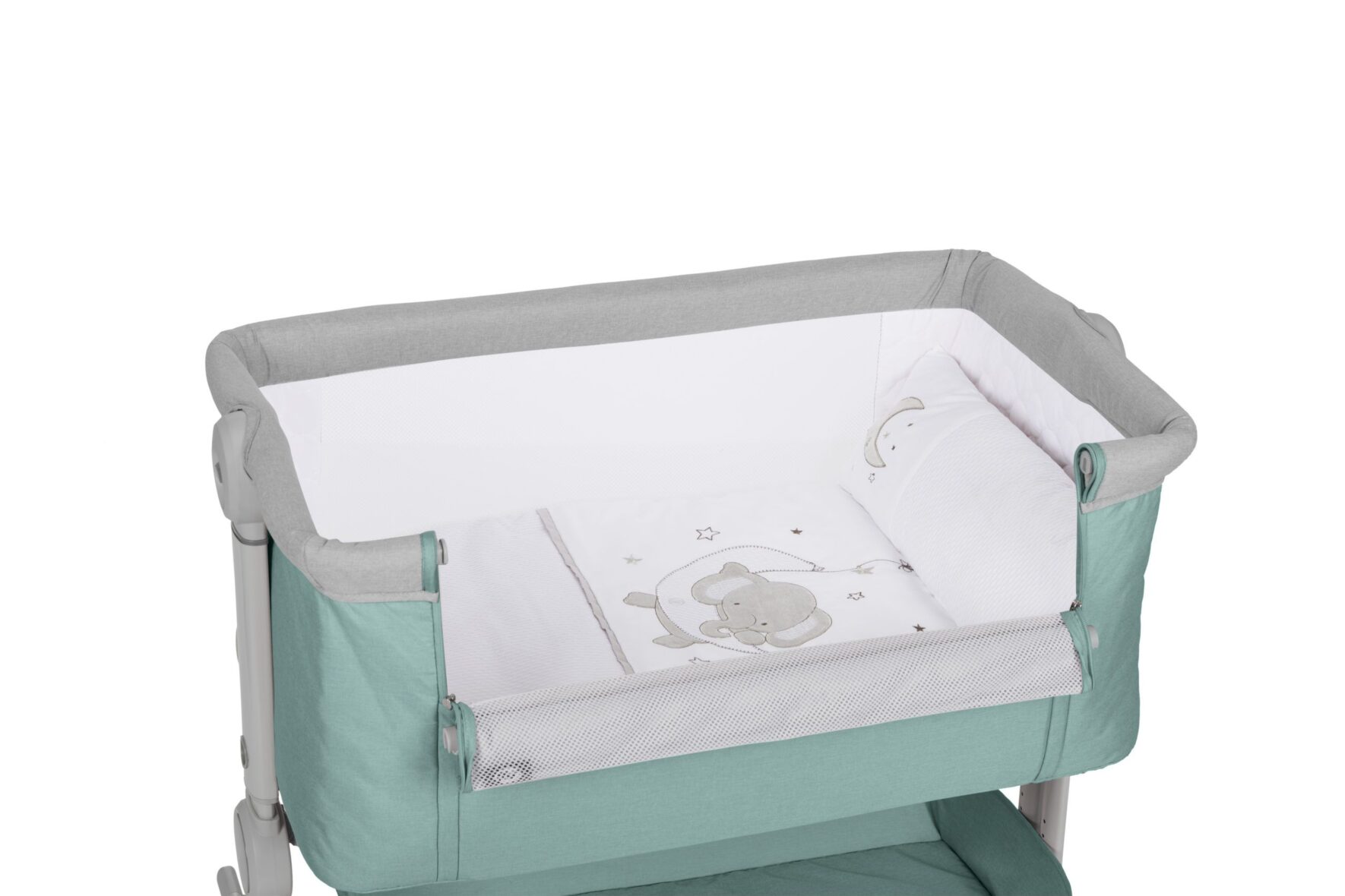 Minicuna comfy verde + elephant ms