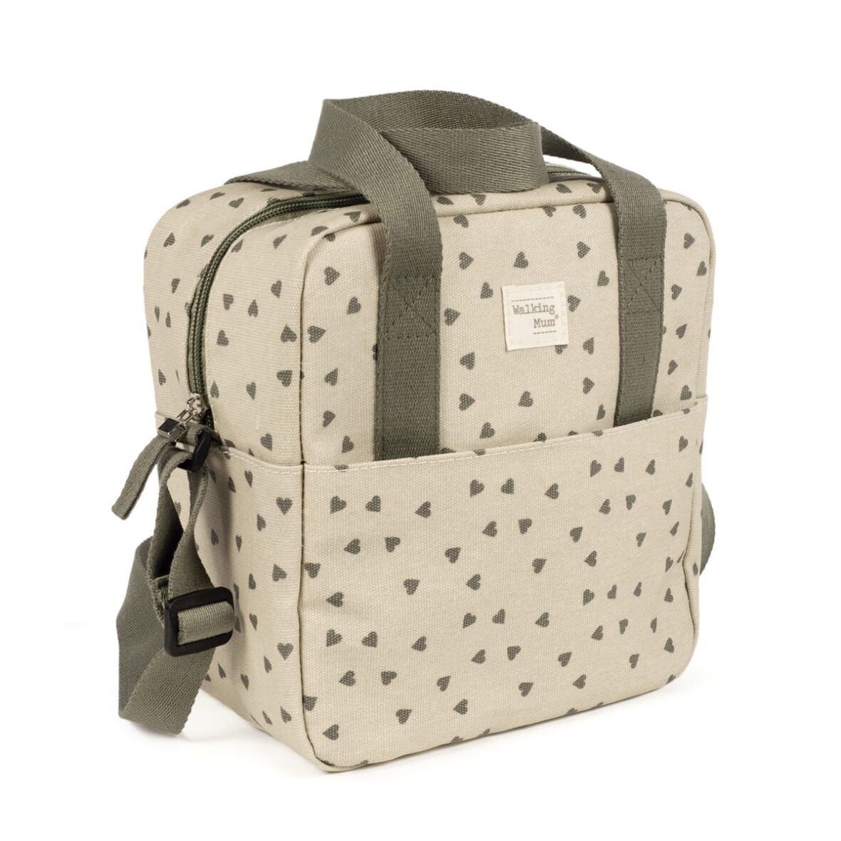 Bolsa-termica-Corazones-Poppy-Musgo-Walking-Mum1