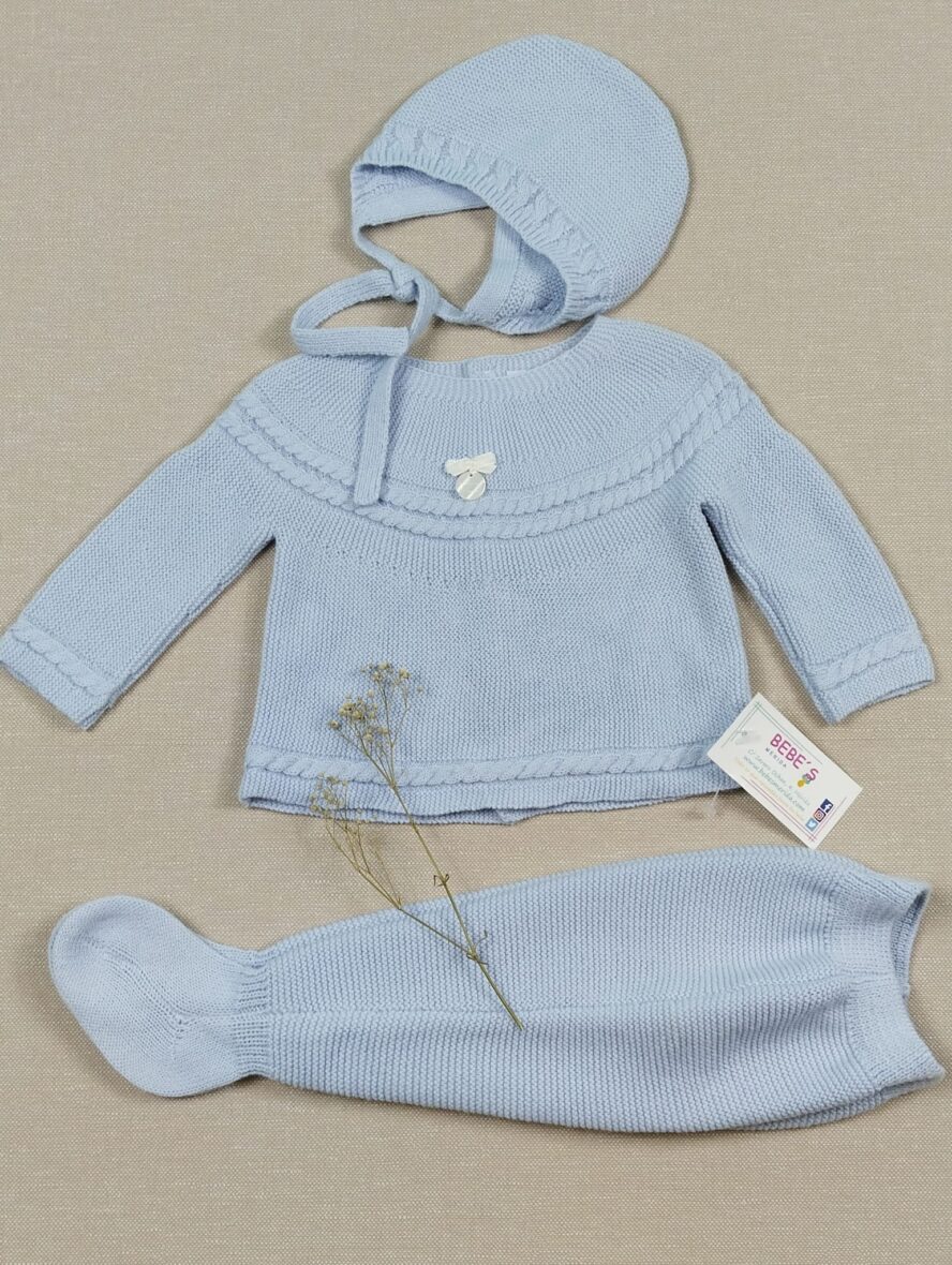Conjunto 3p unisex bibe artesania aranda