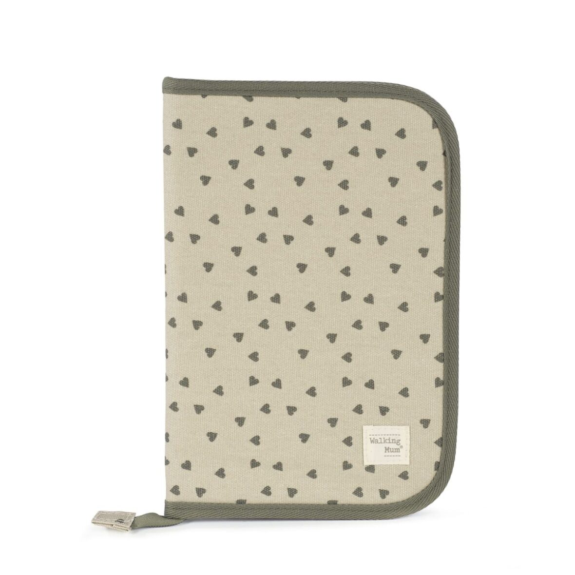 Portadocumentos Corazones Poppy Musgo Walking Mum