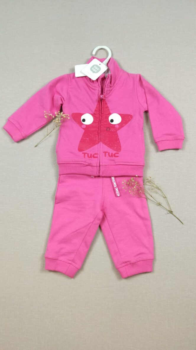 Conjunto niña 2p felpa fucsia tuc tuc