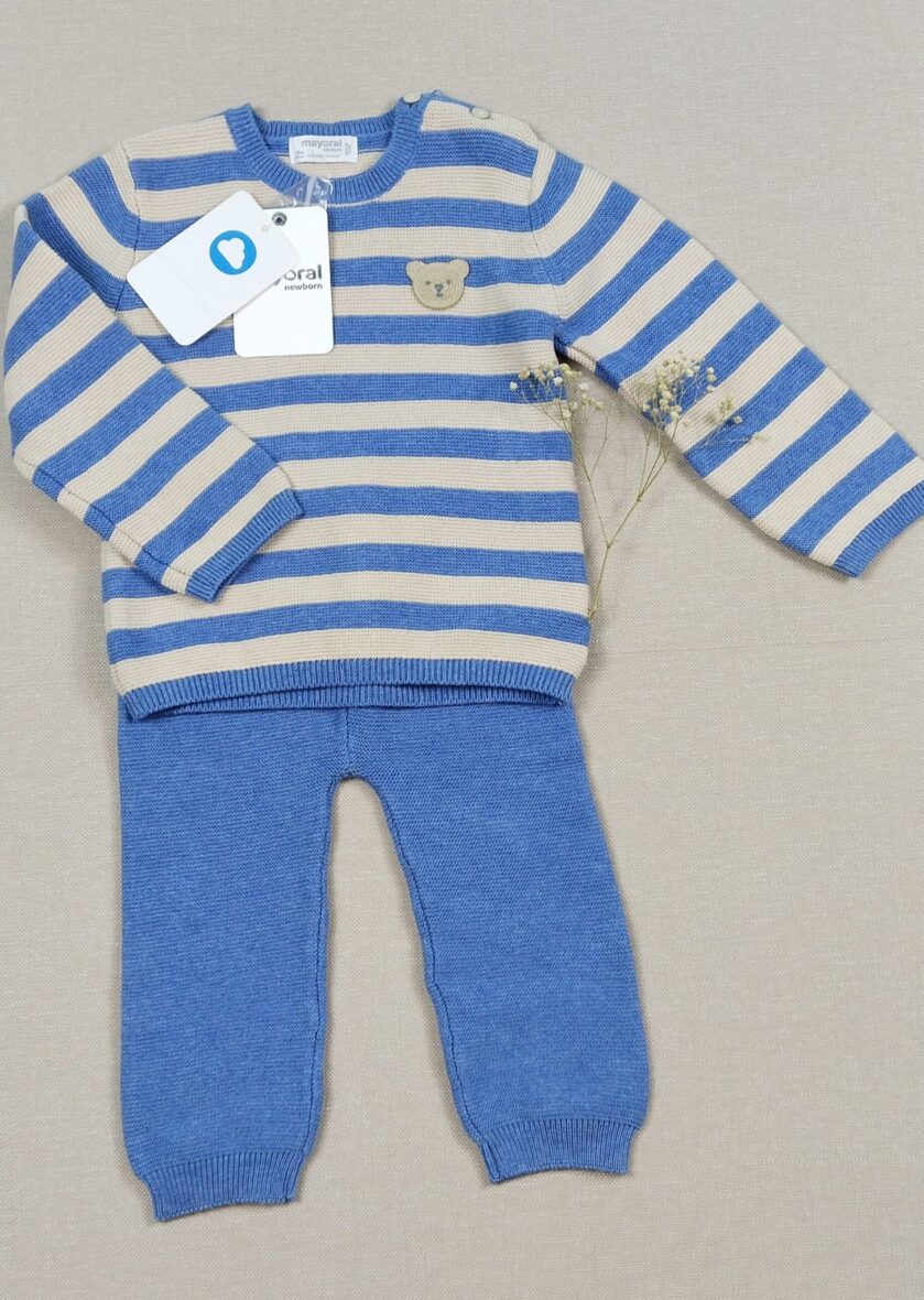 Conjunto rayas polaina tricot mayoral