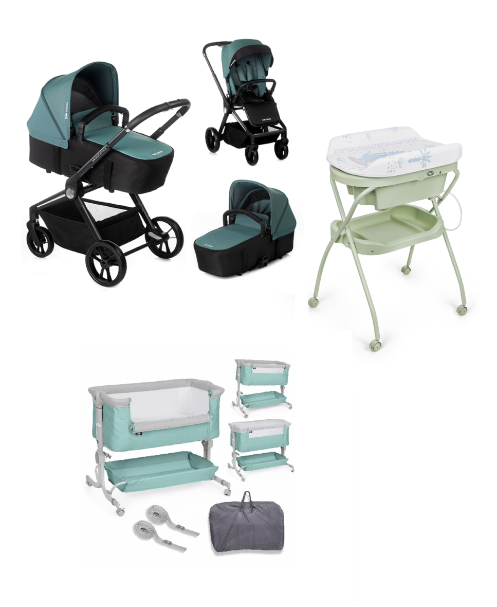 Pack cochecito becool con bañera y minicuna