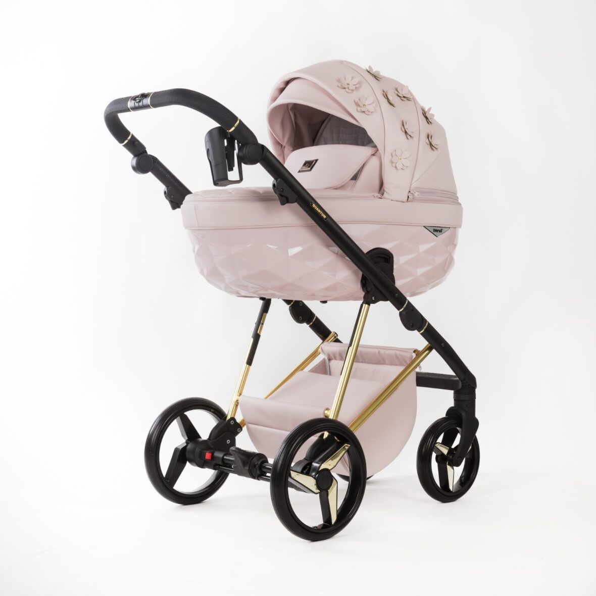Coche rosa flores ecopiel quantun deluxe